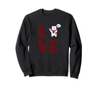 Love Spelled With Little White Polar Bear Holding Valentine Sweatshirt