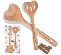 Love Spoons - 2 Piece Hearts Shaped Wooden Spoon Cooking Utensils,Premium Wooden Kitchen Utensils,Birthday Gifts for Women Mom Grandma,Love Hearts Gifts for Cooks Hostesses Couple