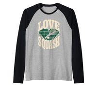 Love Squash Heart Court Racket Player Pride Raglan Baseball Tee