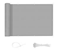 LOVE STORY 3' x5' Gray Waterproof Balcony Privacy Screen Cover - Opaque Fence Covering Privacy, 100% Polyester Fabric, UV Protection Shield for Apartment Railing,Outdoor Patio, Deck, Porch