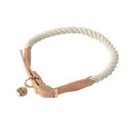 Love Story, Adjustable Cotton and Leather Cord Necklace Size L 62 > 70 x D 2.5 cm City Off-White