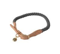 Love Story, Adjustable Cotton and Leather Cord Necklace Size M 54.5 >62.5 x D2 cm City Anthracite