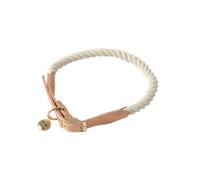 Love Story, Adjustable Cotton and Leather Cord Necklace Size S 35.5 to 43.5 x D2 cm City Off-White