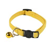 Love Story, Anti-Strangulation Velvet Necklace with Bell Polyester 30 cm Boho Cat Mustard