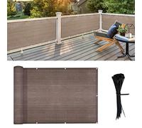LOVE STORY Balcony Privacy Screen, 3'x4' Brown Deck Shield Screen Fence Cover (HDPE),UV Protection and Weather-Resistant,3 FT Height for Deck, Patio, Backyard, Outdoor Pool, Porch, Railing