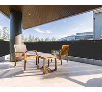 LOVE STORY Balcony Privacy Screen, 3'x5' Black Deck Shield Screen Fence Cover (HDPE),UV Protection and Weather-Resistant,3 FT Height for Deck, Patio, Backyard, Outdoor Pool, Porch, Railing