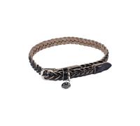 Love Story, Braided Leather Collar Adjustable 45 to 65 cm Black