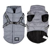 Love Story, Down Jacket with Reflective Harness and Zip Closure Size Xl/55 cm Grey