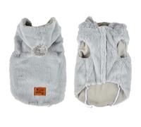 Love Story, Faux Fur Hooded Coat with Velcro Fastening Fleece Lining L/45 cm Ecru