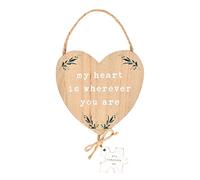 Love Story Hanging Heart Sentiment Plaque - You Complete Me - Botanical Heartfelt Plaque Wedding Keepsake