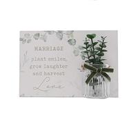 Love Story 'Marriage' Jar Plaque White