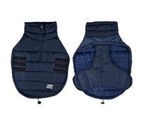 Love Story, Quilted Down Jacket Wide Collar Velcro Closure Size L/45 cm Navy Blue