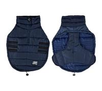 Love Story, Quilted Down Jacket Wide Collar Velcro Closure Size Xl/55 cm Navy Blue