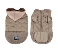 Love Story, Quilted Hooded Coat Zip Teddy Fleece Lined L/45 cm Beige