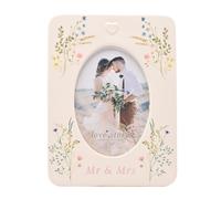 Love story Wildflower Ceramic Photo Frame 4" x 6" Floral - Mr & Mrs in White Love story White