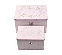 Love Story Wildflower Set of 2 Wedding Keepsake Luggage Boxes