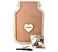 Love Story Wooden Hearts Jar Display Guest Book - 60pcs