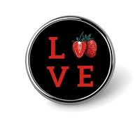 Love Strawberry Fruit Lovers Print Round Badge Metal Decorative Brooches 1 Inch Funny Lapel Pin Gift Or Backpack Clothing