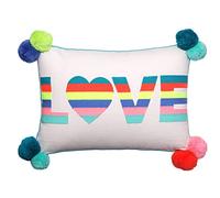 LOVE Stripes Embroidered Cushion Multicoloured