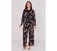 Love Sunshine Black And Copper Brushstroke Print Co-Ord Set Black 12