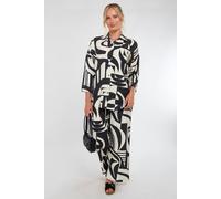 Love Sunshine Black And Cream Abstract Geo Print Co-Ord Set Black S