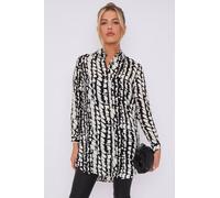 Love Sunshine Black Geo Print Long Shirt Black 8