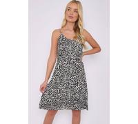 Love Sunshine Blue Leopard Print White Strap Mini Dress White 14