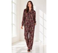 Love Sunshine Burgundy Paisley Print Shirt And Trouser Set In Wine Wine