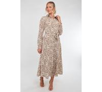 Love Sunshine Camel And White Paisley Print Maxi Shirt Dress In Brown Brown 10