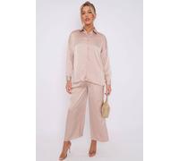 Love Sunshine Champagne Brushed Satin Shirt In Beige Beige M