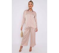 Love Sunshine Champagne Brushed Satin Trousers In Beige Beige