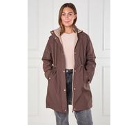 Love Sunshine Chocolate And Stone Drawstring Reversible Parka In Brown Brown
