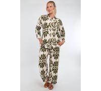 Love Sunshine Cream And Olive Bold Floral Print Co-Ord Set In Khaki Khaki