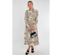 Love Sunshine Cream Sketch Botanical Print Maxi Shirt Dress In White White 12