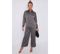 Love Sunshine Grey Brushed Satin Trousers Grey S