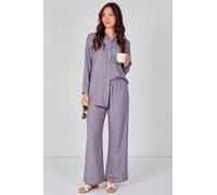 Love Sunshine Grey Geometric Print Shirt And Trouser Co-Ord Set Grey
