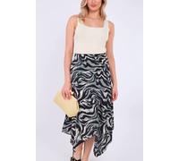 Love Sunshine Grey Zebra Print Asymmetric Hem Skirt Grey XL