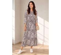 Love Sunshine Ivory Leopard Print Tie Waist Maxi Shirt Dress In Cream Cream