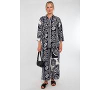 Love Sunshine Navy And White Tropical Patch Print Co-Ord Set Navy M