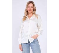 Love Sunshine White Brushed Satin Oversized Shirt White