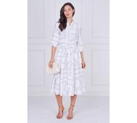 Love Sunshine White Contemporary Line Print Shirt Dress White