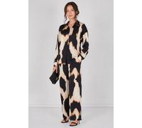 Love Sunshine Women's Black & Cream Abstract Print Co-ord Set | Size: Medium Love Sunshine Black M