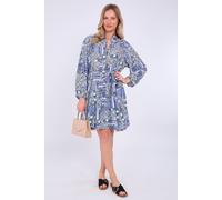 Love Sunshine Women's Blue Broderie Print Flared Mini Dress | Size: XL Love Sunshine Blue XL