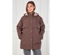 Love Sunshine Women's Chocolate & Stone Reversible Parka in Brown | Size: Small Love Sunshine Brown S