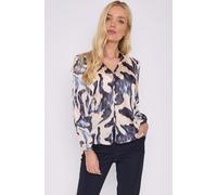 Love Sunshine Women's Navy Abstract Print Gold Dotted Blouse | Size: 12 Love Sunshine Navy 12