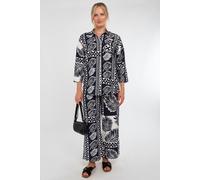 Love Sunshine Women's Navy & White Tropical Patch Print Co-Ord Set | Size: Medium Love Sunshine Navy M