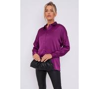 Love Sunshine Women's Purple Brushed Satin Shirt | Size: Medium Love Sunshine Purple M