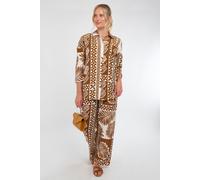 Love Sunshine Women's Tan & Cream Tropical Patch Print Co-Ord Set in Brown | Size: Medium Love Sunshine Brown M