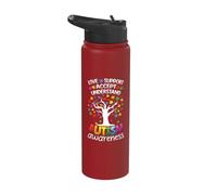 Love Support Accept Understand Autism Awareness Month Stainless Steel Insulated Water Bottle
