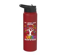 Love Support Accept Understand Autism Awareness Stainless Steel Insulated Water Bottle